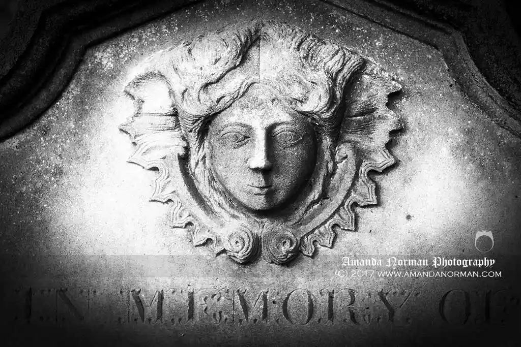 Photograph of a lady featured on a headstone