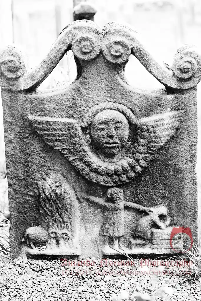 A biblical scene on a headstone from Elsdon