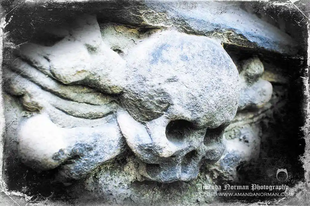 Photograph by Amanda Norman of a 3D skull and crossbones