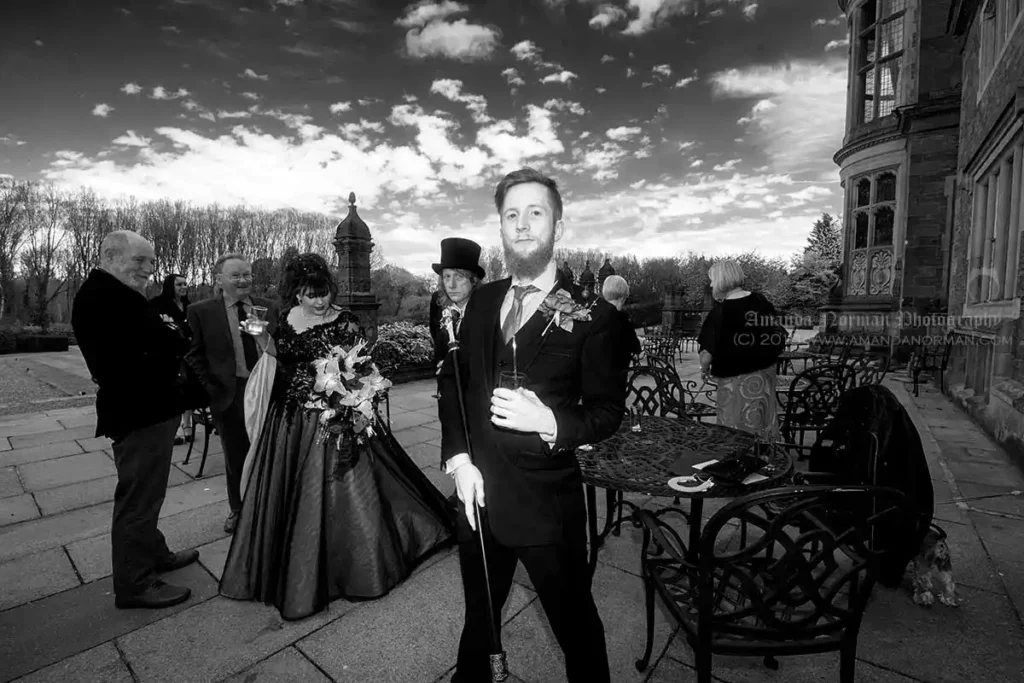 Quirky alternative wedding portrait